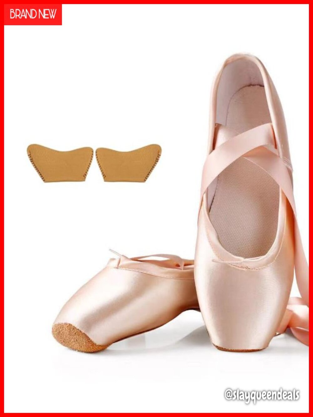 Professional Ballet Satin Pointe Shoes with Ribbon for Dance